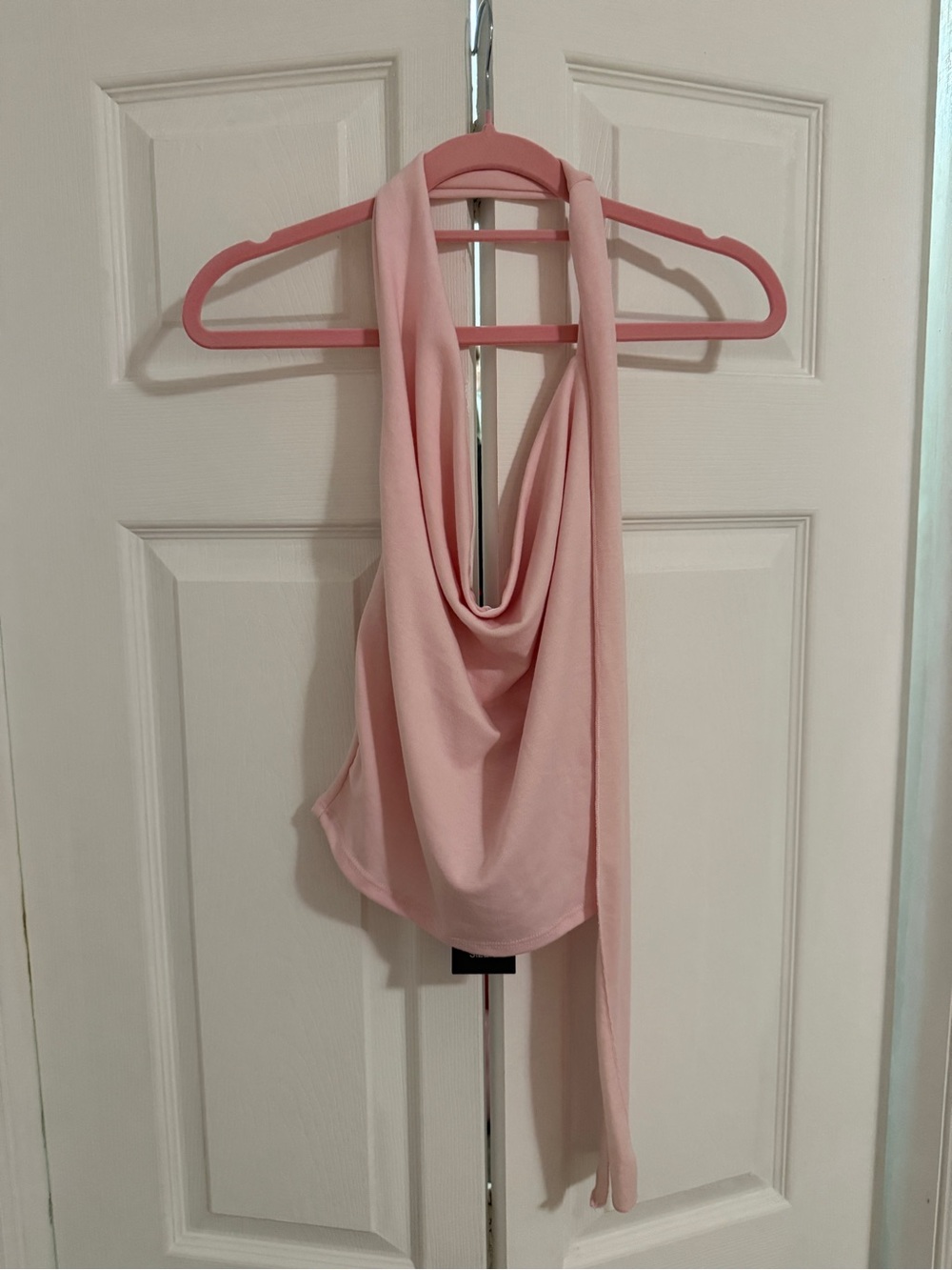 NWT Saints Light Pink Draped Halter Top with built in scarf, Size S